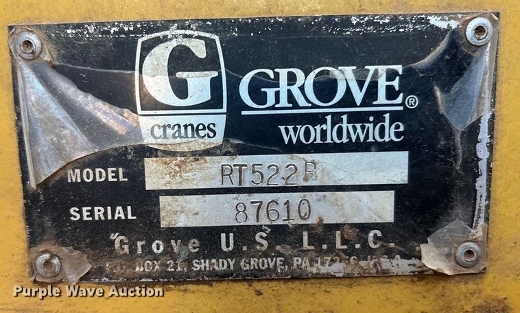 image for item EF6323 1998 Grove RT522B crane