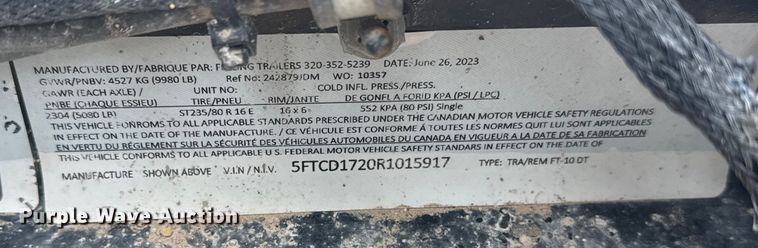 image for item EG2033 2024 Felling Trailers FT-10DT dump trailer