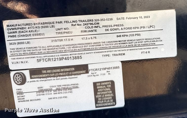 image for item EG2059 2023 Felling Trailers FT-8R reel trailer