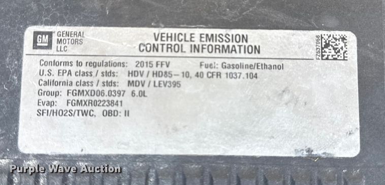 image for item EG2077 2015 Chevrolet Silverado 2500HD Ext. Cab pickup truck