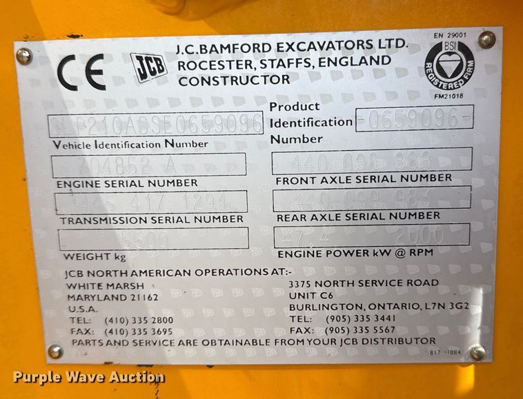 image for item EG2085 1995 JCB 210S backhoe