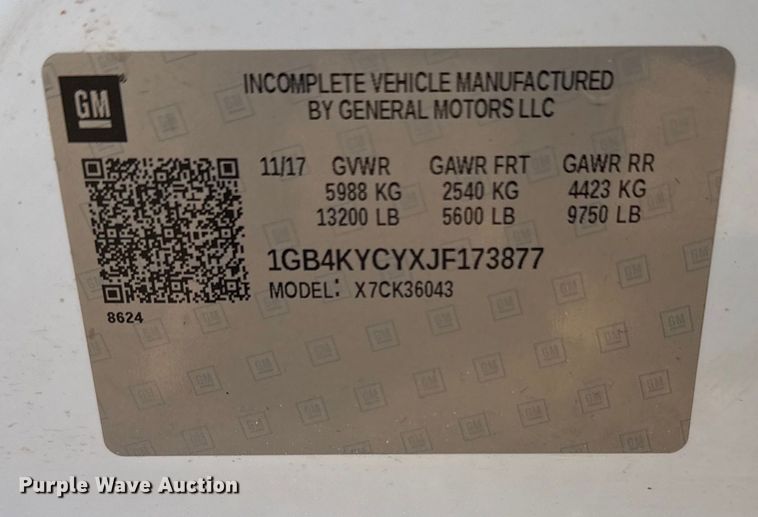 image for item EG2091 2018 Chevrolet 3500HD utility / service truck