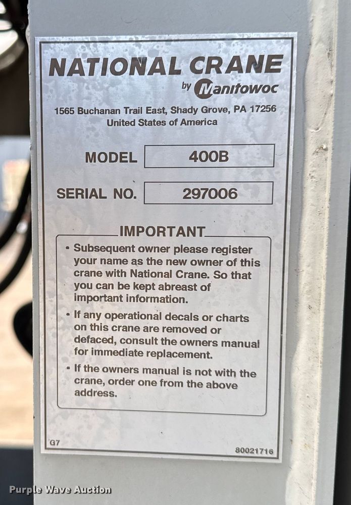 image for item EG2093 2012 Freightliner Business Class M2 crane truck