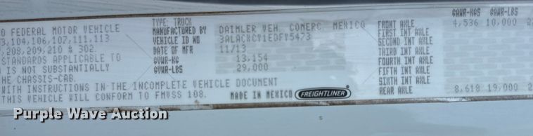 image for item EG2095 2014 Freightliner Business Class M2 utility / service truck