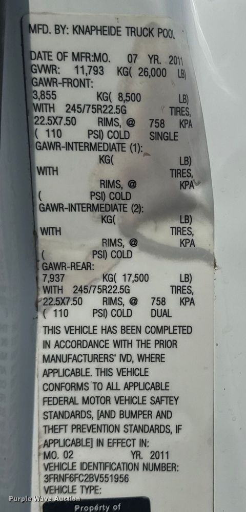 image for item EG2096 2011 Ford F650 Super Duty  utility / service truck