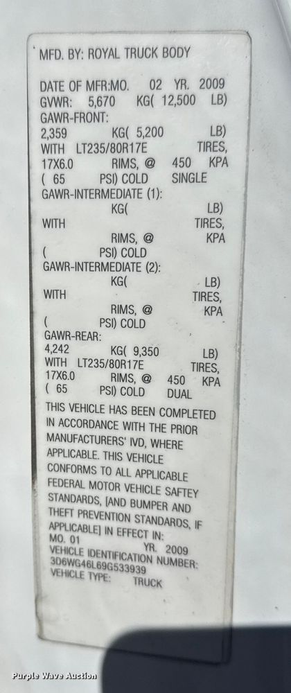 image for item EG2123 2009 Dodge Ram 3500 utility bed pickup truck