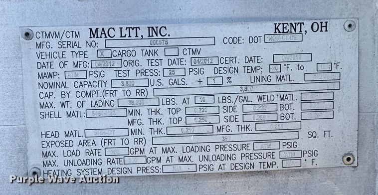 image for item EG2126 2013 Mack GU713 vacuum truck