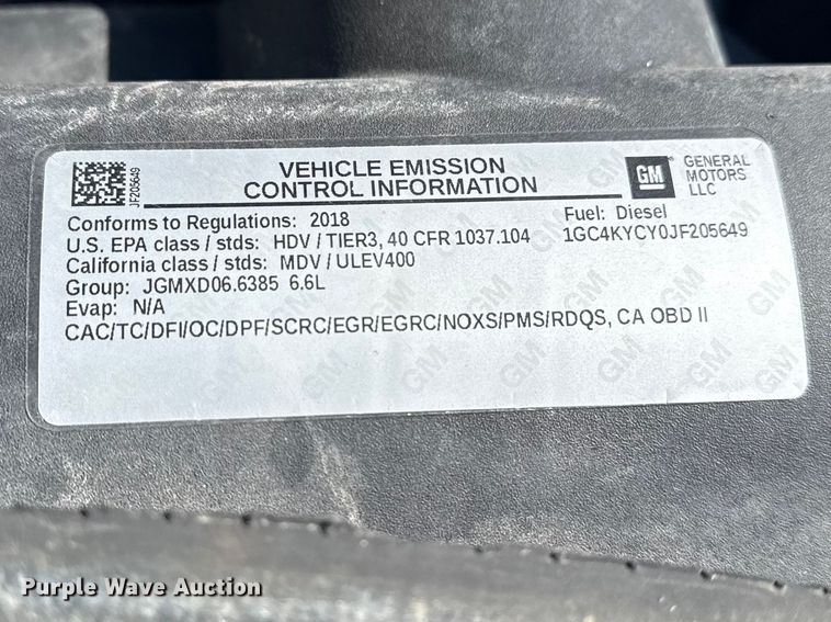 image for item EG2127 2018 Chevrolet Silverado 3500HD Crew Cab utility / service truck