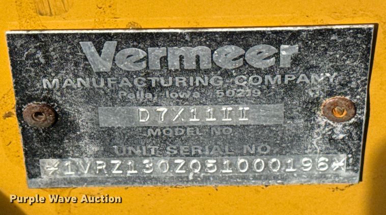 image for item EG2135 2005 Vermeer D7X11 Series II directional boring unit