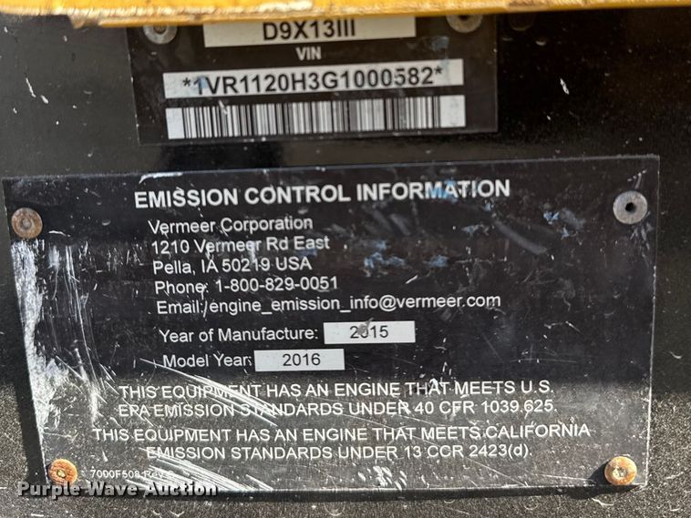 image for item EG2141 2016 Vermeer D9X13III directional boring unit