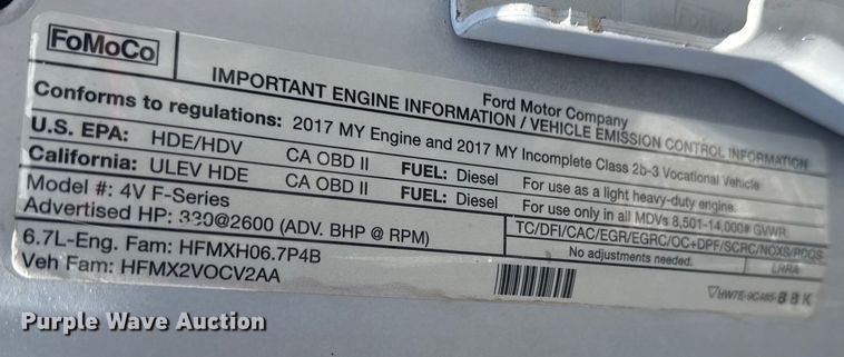 image for item EG2143 2017 Ford F350 Super Duty XL Ext. Cab utility bed pickup truck