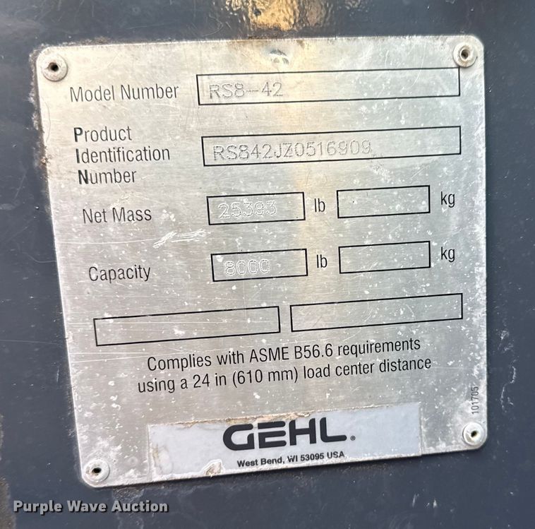 image for item EG2153 2008 Gehl RS8-42 telehandler