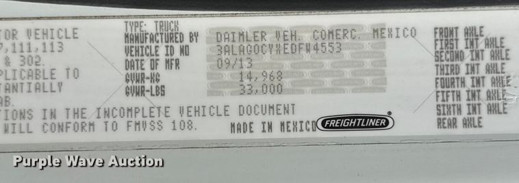 image for item EG2154 2014 Freightliner 108SD utility / service truck