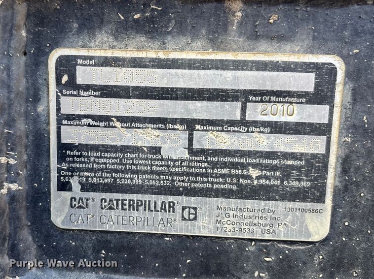 image for item EM5053 2010 Caterpillar TL1055 telehandler