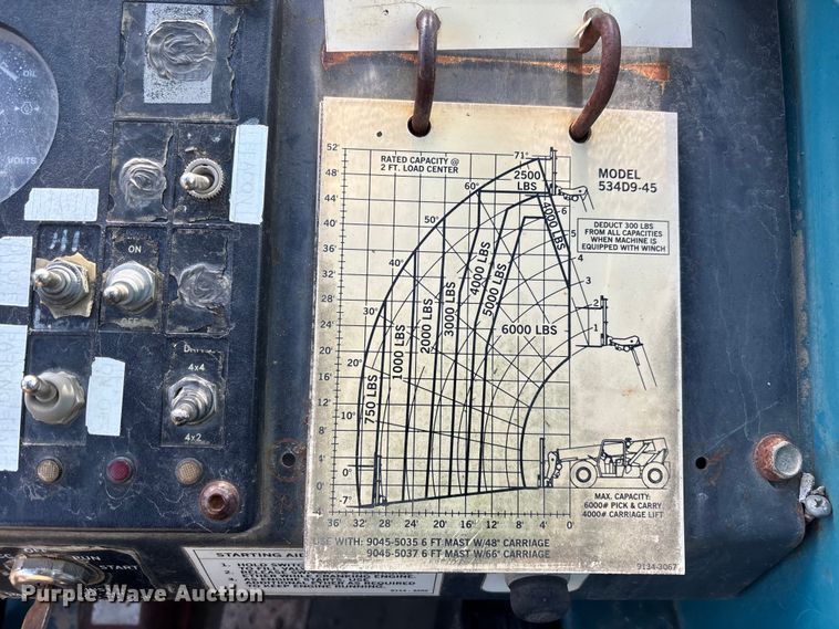 image for item EM5055 2001 Gradall 534D9-45 telehandler