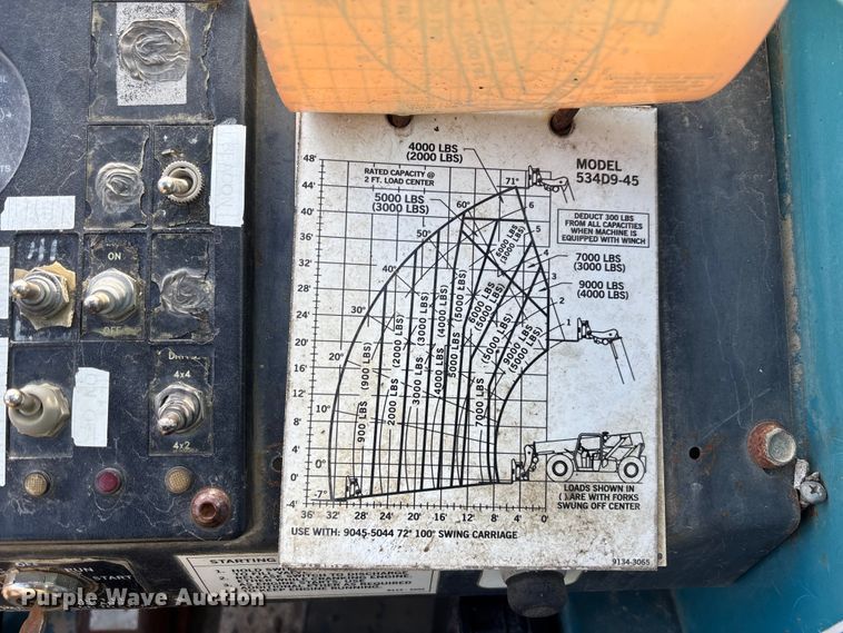 image for item EM5055 2001 Gradall 534D9-45 telehandler