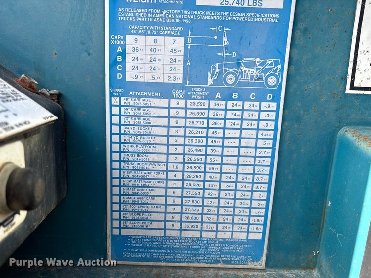 image for item EM5055 2001 Gradall 534D9-45 telehandler