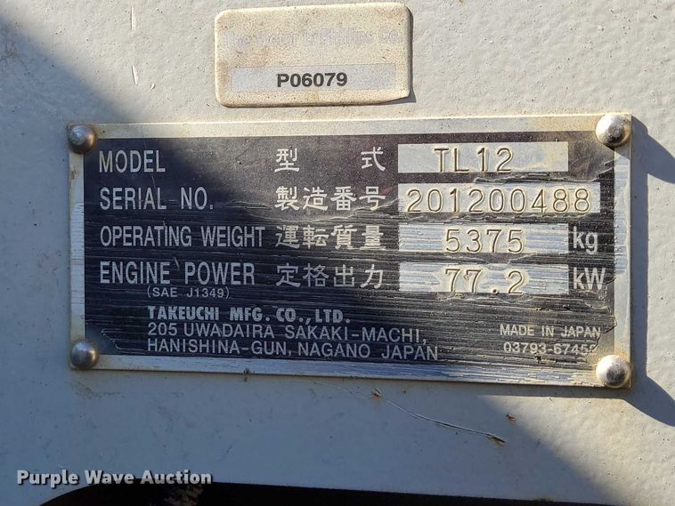 image for item EO7021 2013 Takeuchi  TL12 tracked skid steer loader