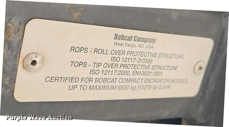 image for item EO7037 2017 Bobcat E50 mini excavator