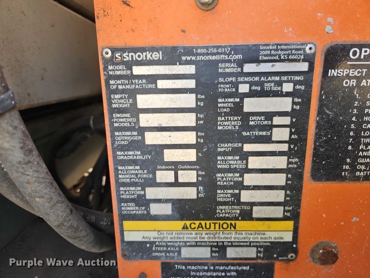 image for item EO7041 2016 Snorkel S3370RT scissor lift