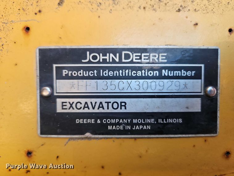 image for item EO7053 2007 John Deere 135C RTS excavator