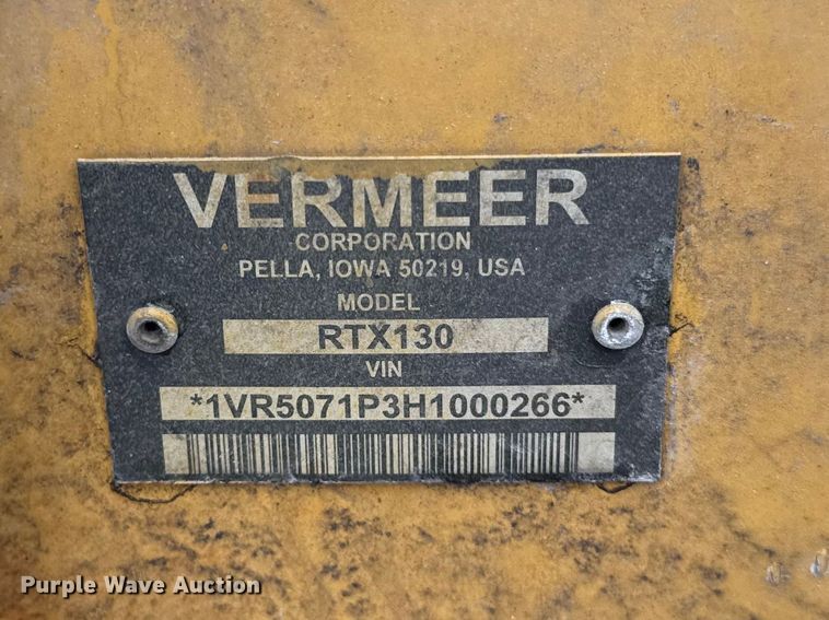 image for item ER0432 2017 Vermeer RTX130 trencher