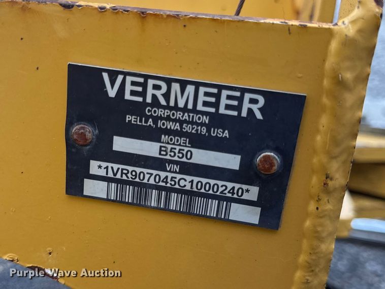 image for item ER0448 2012 Vermeer B550 backhoe attachment