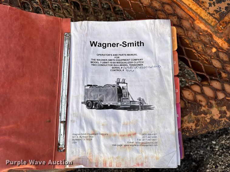 image for item ER0452 2002 Wagner Smith T-2BWT-10-60 cable puller trailer