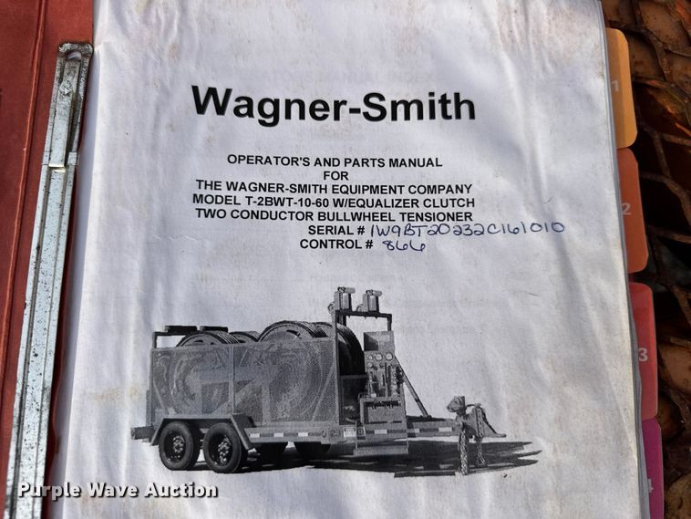 image for item ER0452 2002 Wagner Smith T-2BWT-10-60 cable puller trailer