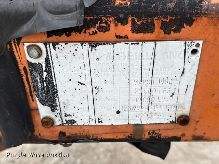 image for item ER0454 1993 Sherman & Reilly CRT-372-T reel trailer