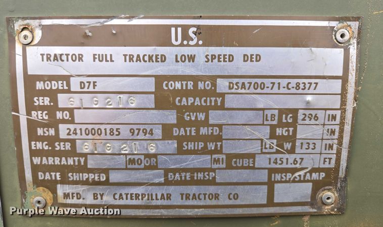 image for item ES2849 Caterpillar D7F dozer