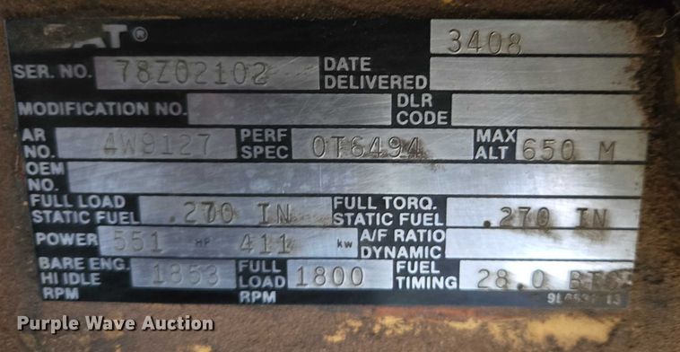 image for item ES2857 1987 Caterpillar SR-4 generator