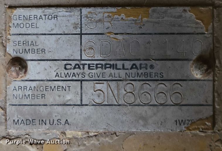 image for item ES2857 1987 Caterpillar SR-4 generator