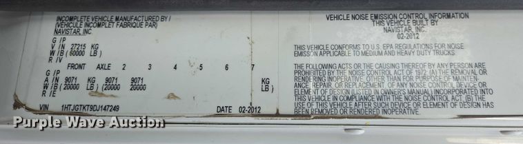 image for item ES2912 2013 Caterpillar CT660 fuel / lube truck