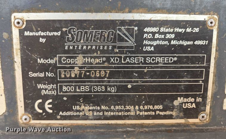 image for item ES2961 2007 Somero CopperHead XD 2.0 laser screed