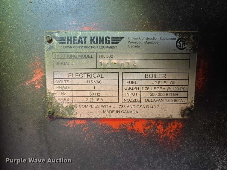 image for item ES2996 2002 Heat King HK500 ground heater