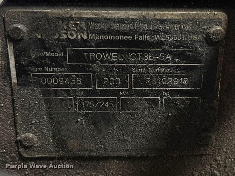 image for item ES5014 Wacker Neuson CT6-5A  power trowel