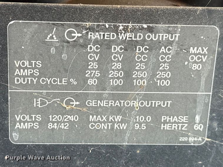 image for item ES5907 Miller Bobcat 250 welder/generator