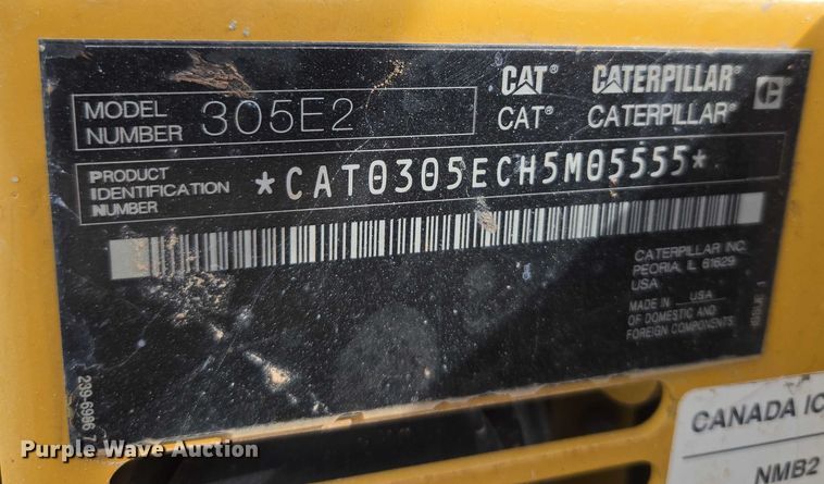 image for item ET1291 Caterpillar 305E2 mini excavator