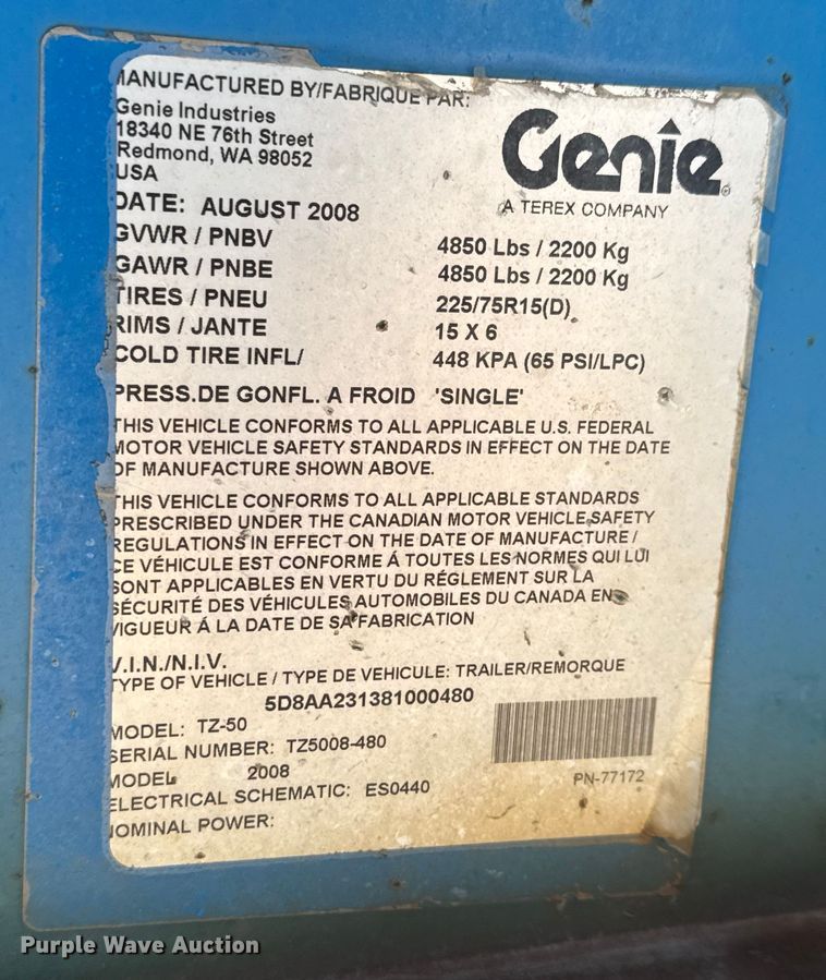 image for item ET1561 2008 Genie TZ-50 boom lift