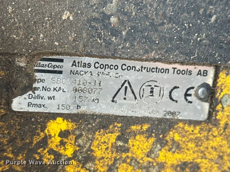 image for item ET1635 Atlas Copco SBC 410-11 skid steer breaker