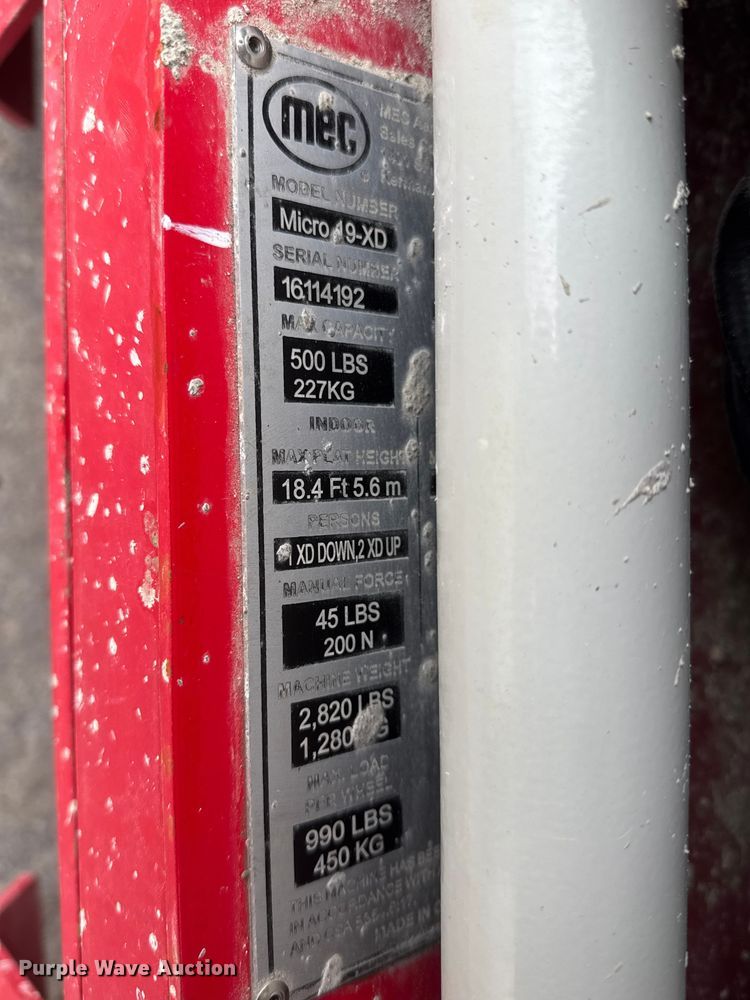 image for item ET1647 2025 MEC Micro 19–XD  scissor lift