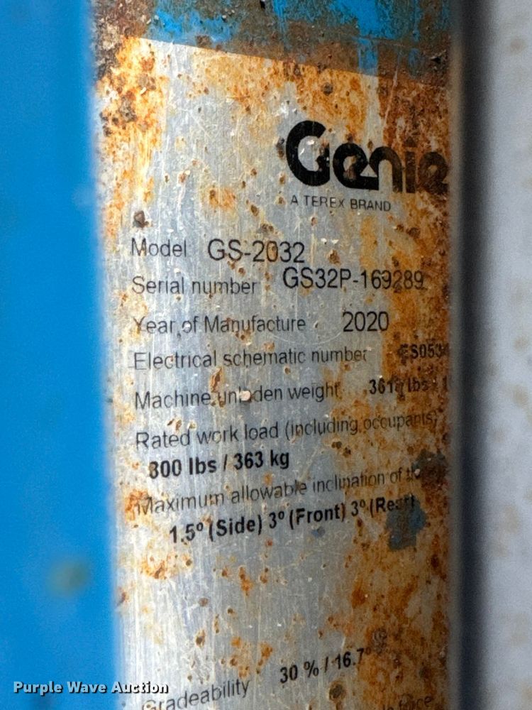 image for item ET1648 2020 Genie GS-2032 scissor lift