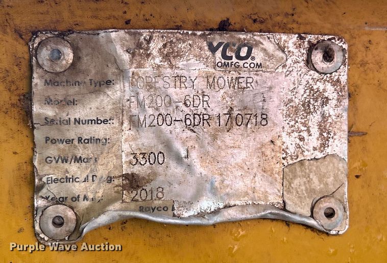 image for item ET6962 2018 Rayco C200 forestry mulcher