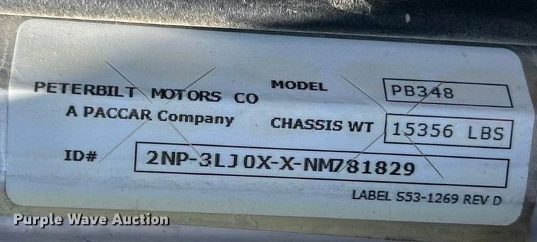 image for item ET6999 2022 Peterbilt 348 dump truck