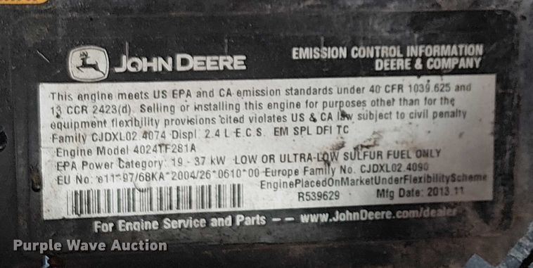 image for item EU2625 2014 Atlas Copco 185 air compressor