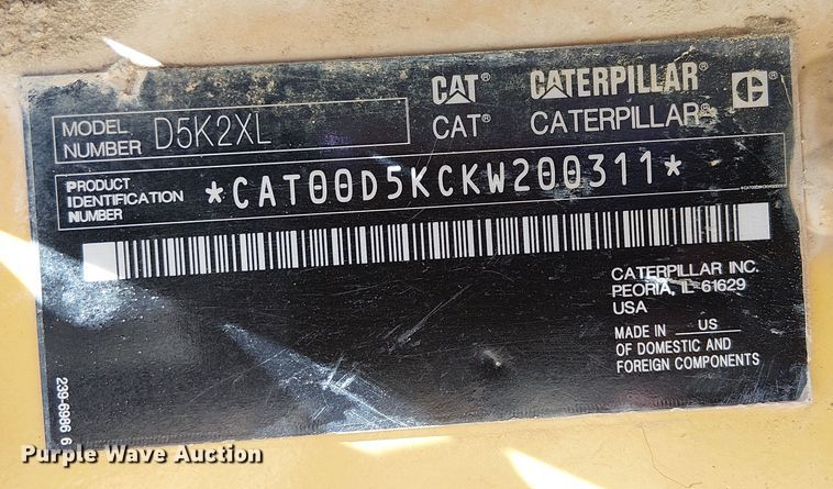 image for item EU2630 2015 Caterpillar D5K2LK dozer