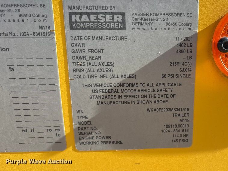 image for item EU4922 Kaeser M118 air compressor