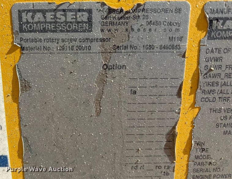 image for item EU4924 2022 Kaeser M118 air compressor