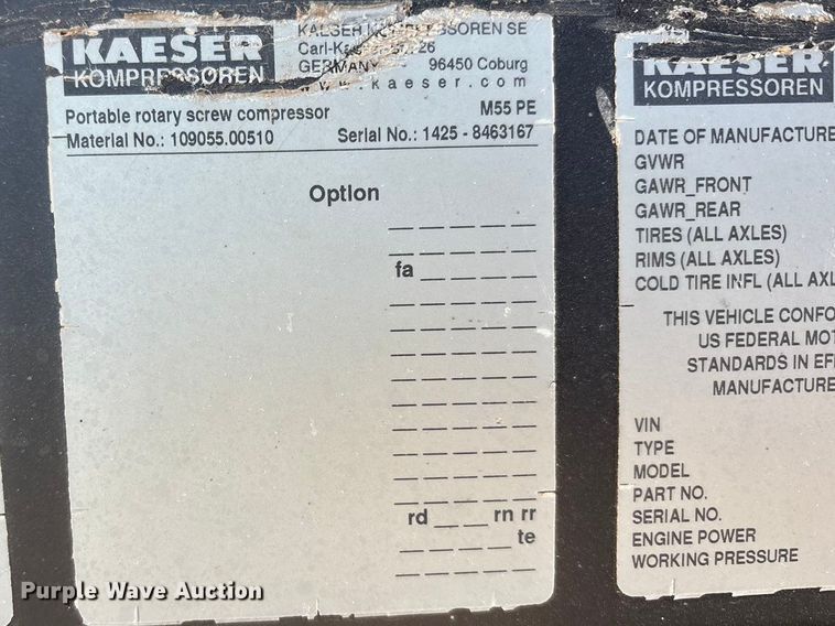image for item EU4930 2022 Kaeser M55 air compressor
